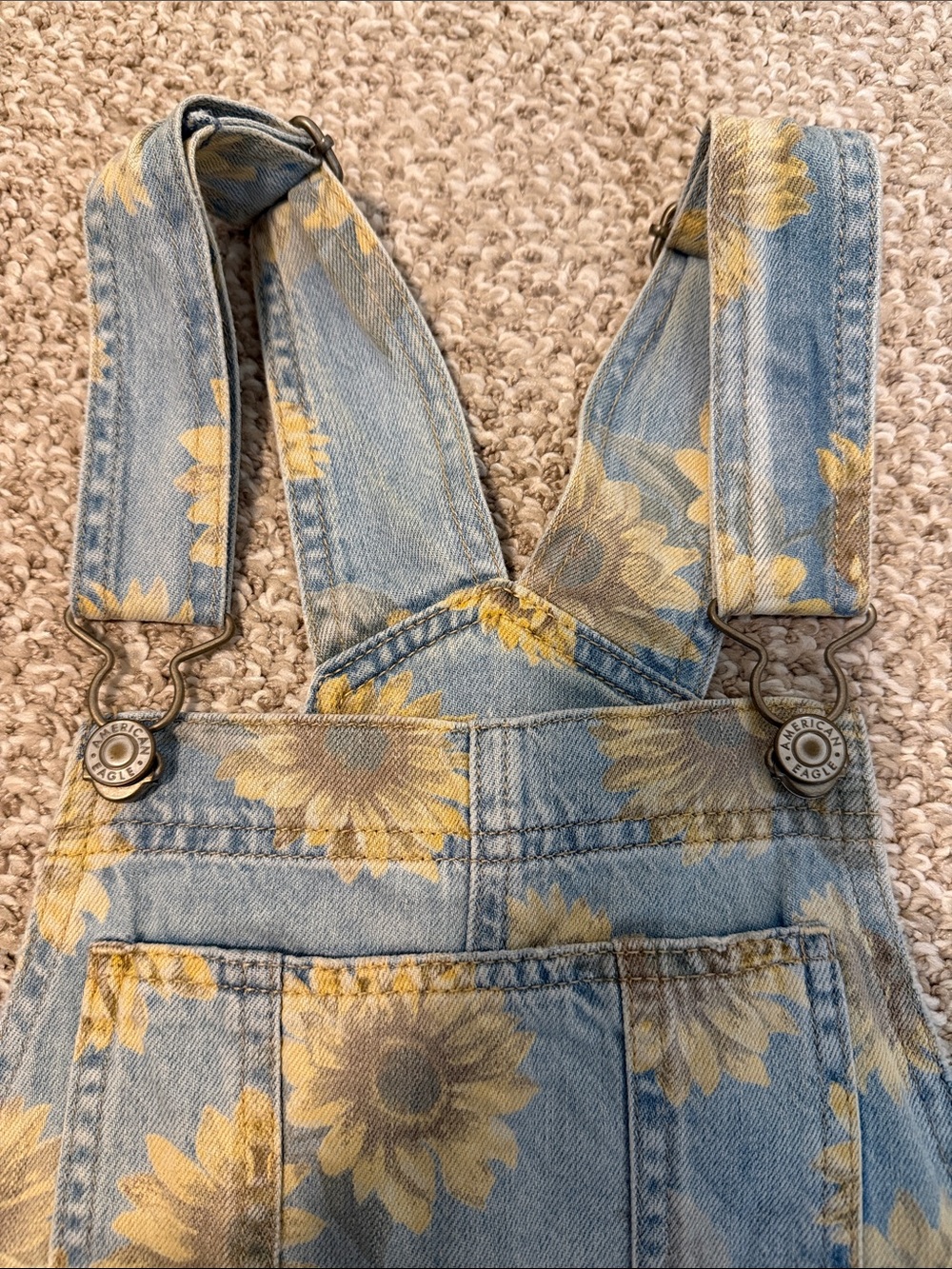American Eagle Sunflower Printed Denim Jumper - Picture 4 of 5